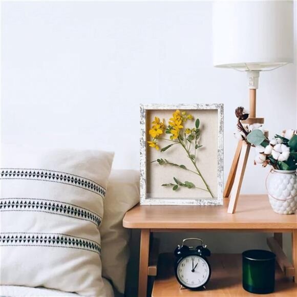 8x10 Shadow Box Frame with Linen Back-Real Glass,Push Pins Included Display Case - Picture 5 of 7